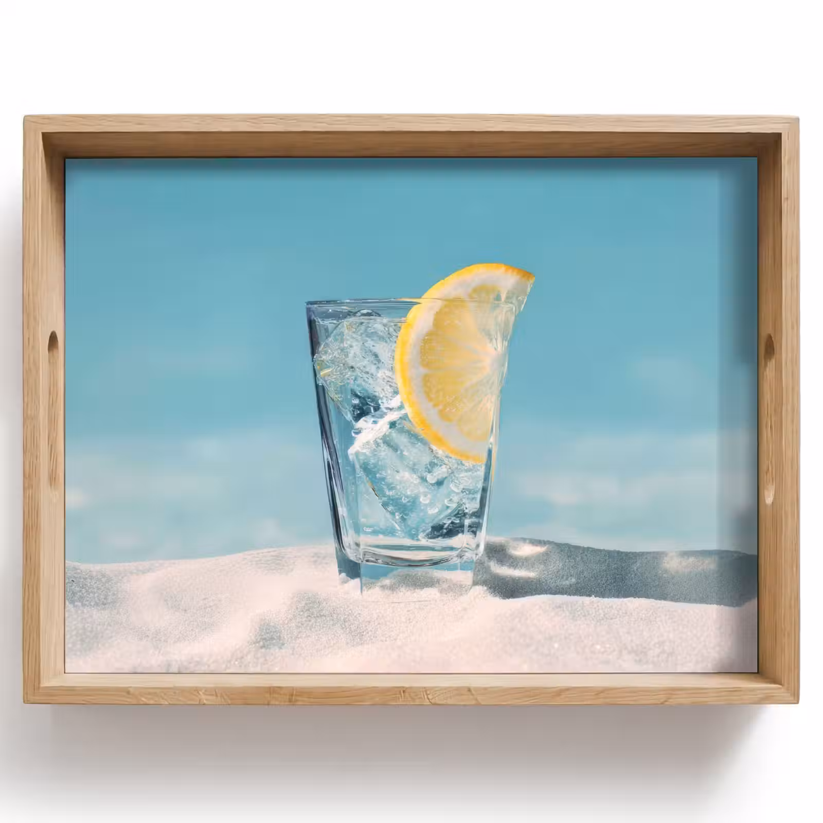 Bandeja - Vaso - cubitos de hielo - Limón — 1