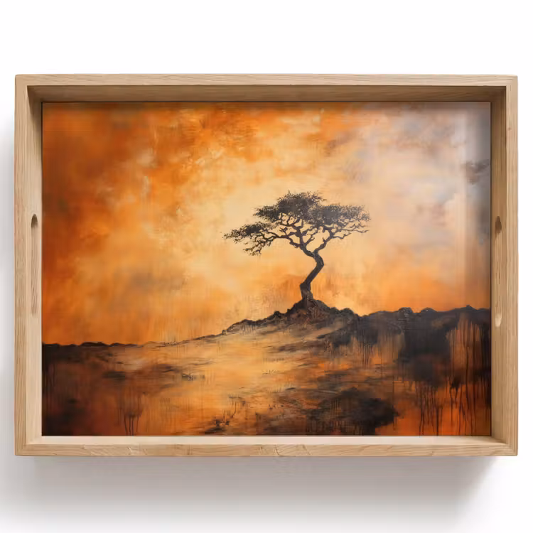 Bandeja - Árbol - Paisaje - Naranja — 1