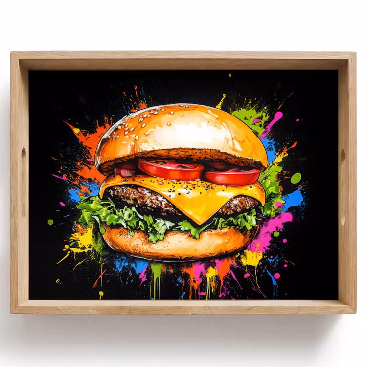 Bandeja - Hamburguesa - Graffiti - Pintura - Colorido - Comida - Abstracto — 1