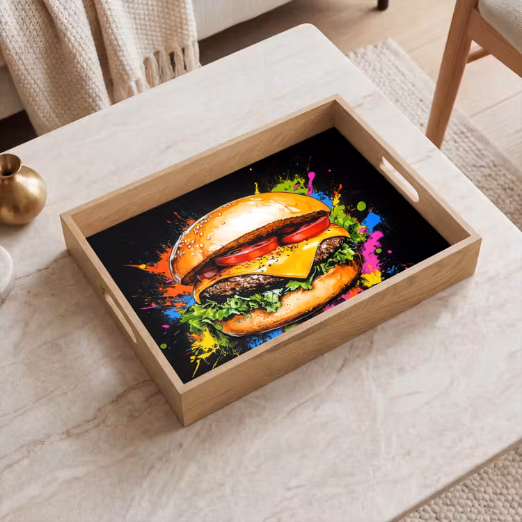 Bandeja - Hamburguesa - Graffiti - Pintura - Colorido - Comida - Abstracto — 2