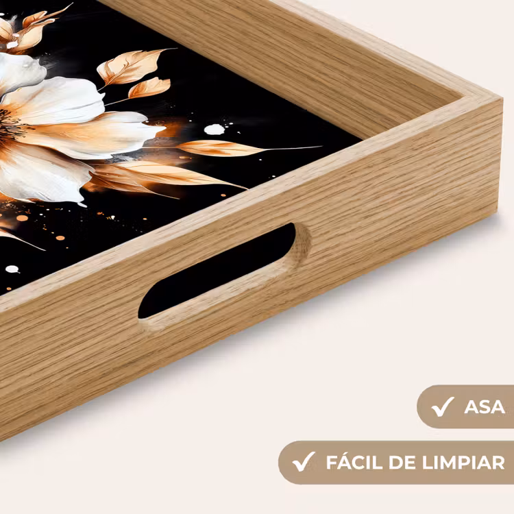 Bandeja - Flor - Pintura - Oro - Graffiti - Moderno — 8