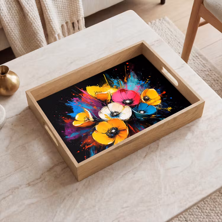 Bandeja - Flores - Colorido - Graffiti - Moderno - Ramo — 2