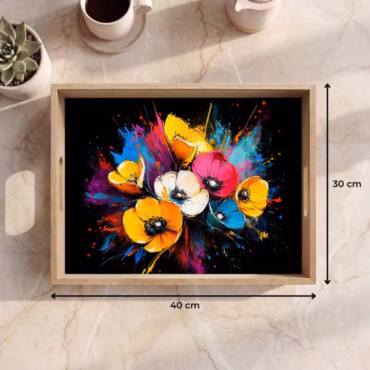 Bandeja - Flores - Colorido - Graffiti - Moderno - Ramo — 7