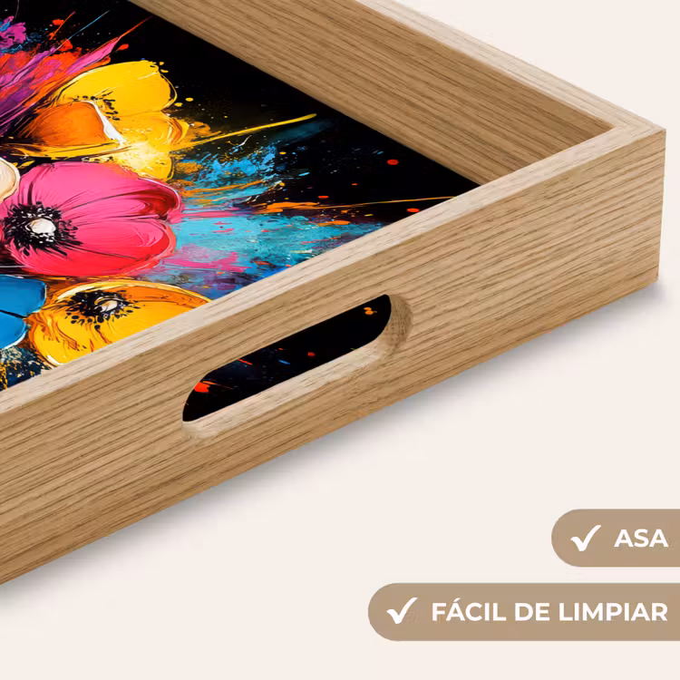 Bandeja - Flores - Colorido - Graffiti - Moderno - Ramo — 8