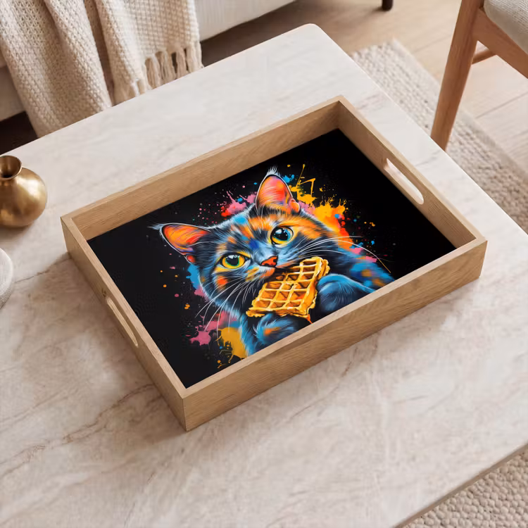 Bandeja - Gato - Graffiti - Colorido - Gofre - Comida — 2