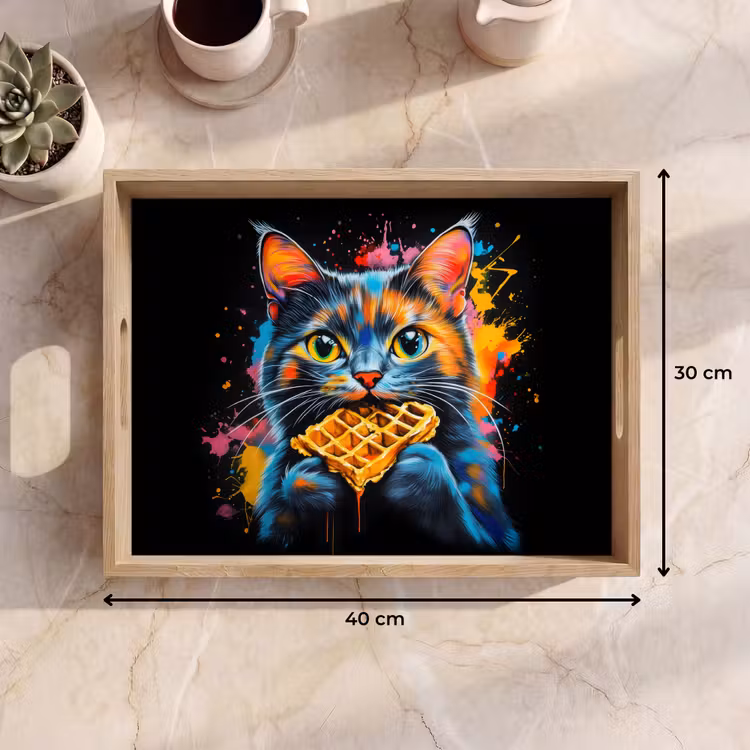 Bandeja - Gato - Graffiti - Colorido - Gofre - Comida — 7