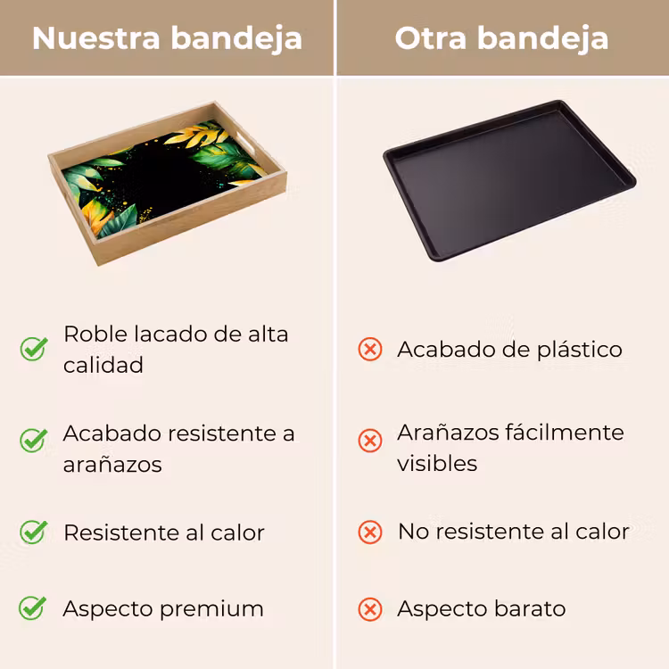 Bandeja - Hojas - Verde - Amarillo - Pintura - Selva — 9