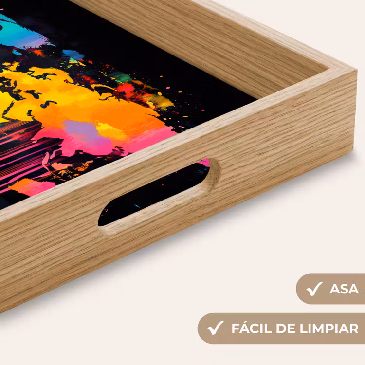 Bandeja - Mapamundi - Pintura - Colorido - Graffiti - Mundo — 8