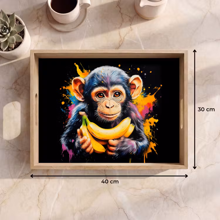 Bandeja - Mono - Graffiti - Colorido - Plátanos - Moderno — 7