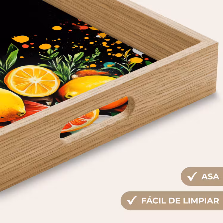 Bandeja - Limones - Negro - Hierbas - Graffiti - Pintura — 8
