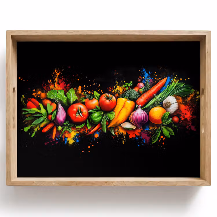 Bandeja - Verduras - Alimentos - Hierbas - Graffiti - Cocina — 1