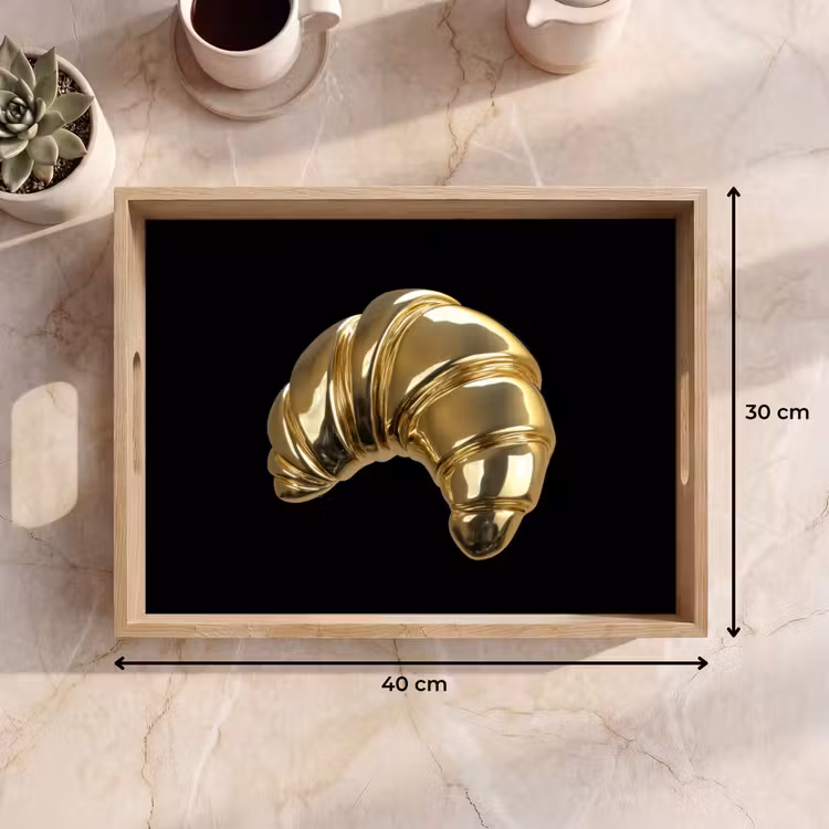 Bandeja - Croissant - Pan - Oro - Negro — 7