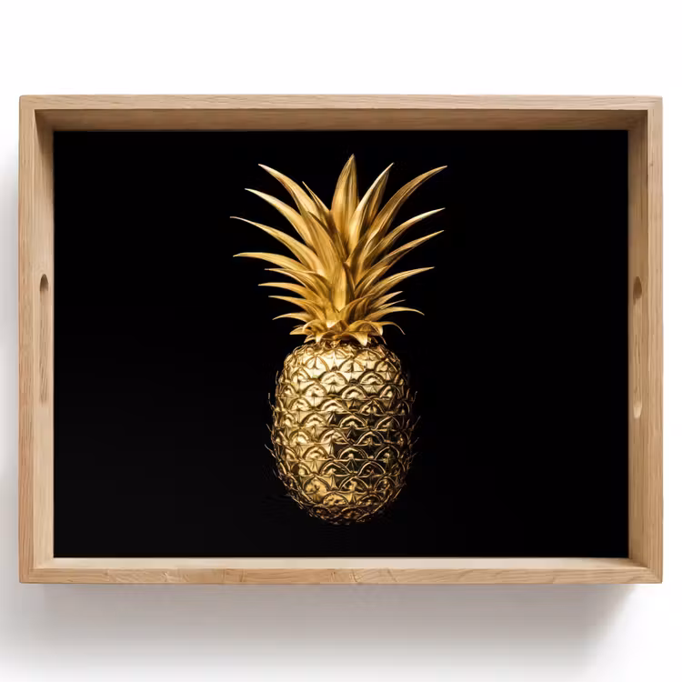 Bandeja - Piña - Negro - Oro - Lujo — 1