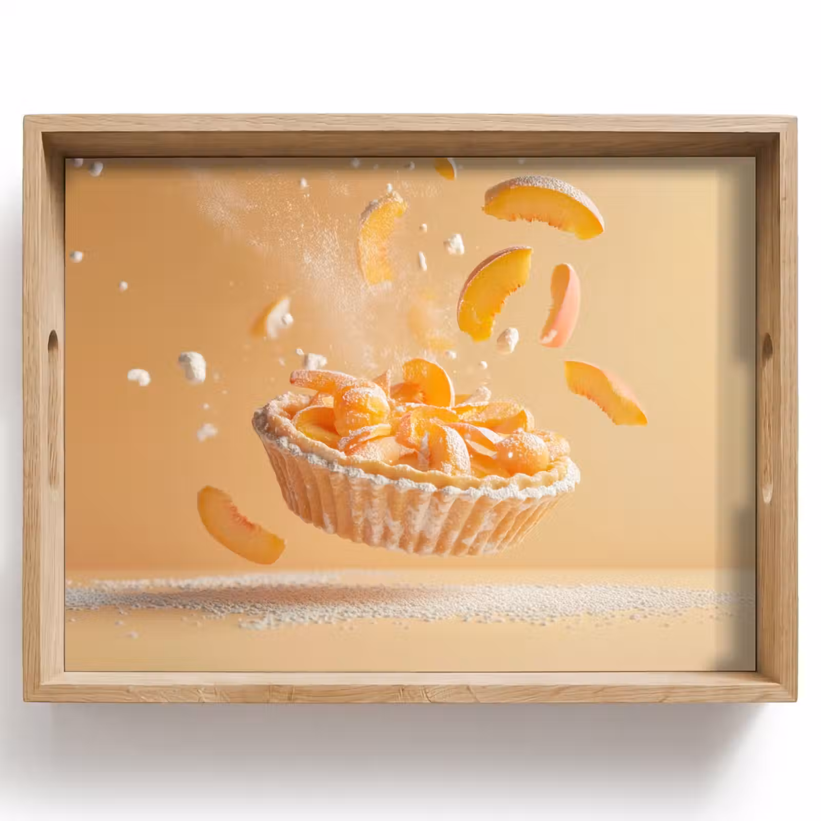 Bandeja - Melocotón - Comida - Pastel - Naranja — 1