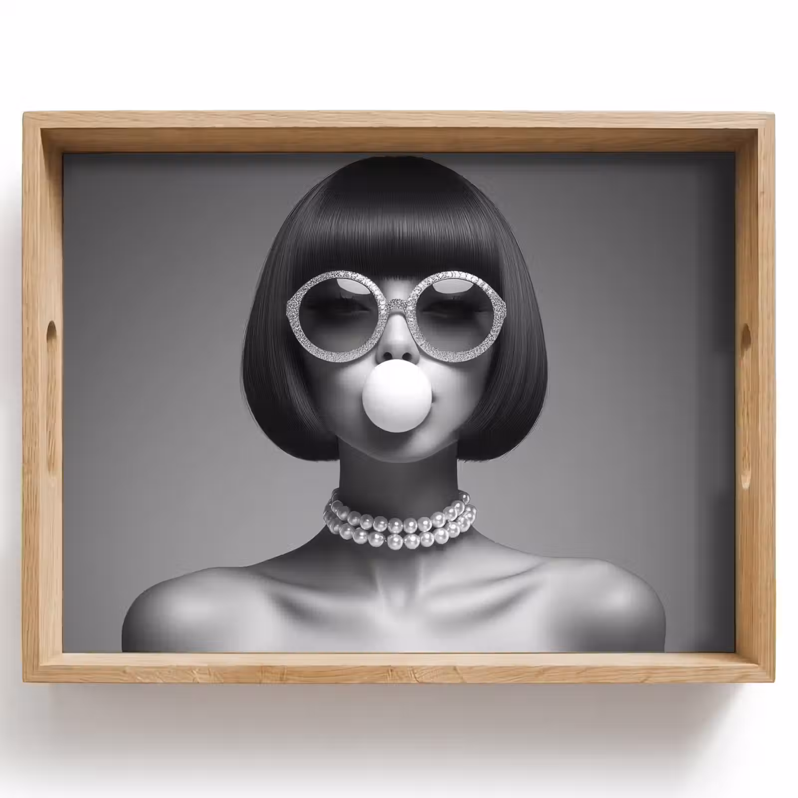 Bandeja - Mujer - Blanco y negro - Collar - Gafas de sol — 1