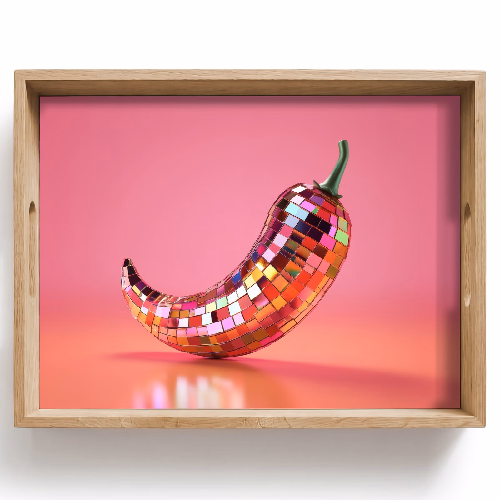 Bandeja - Pimienta - Disco - Rojo - Purpurina — 1