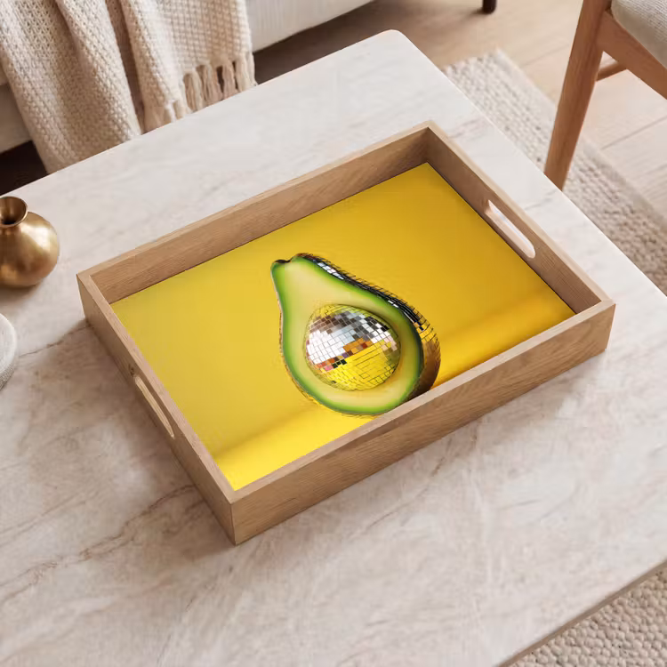 Bandeja - Aguacate - Discoball - Amarillo - Purpurina — 2