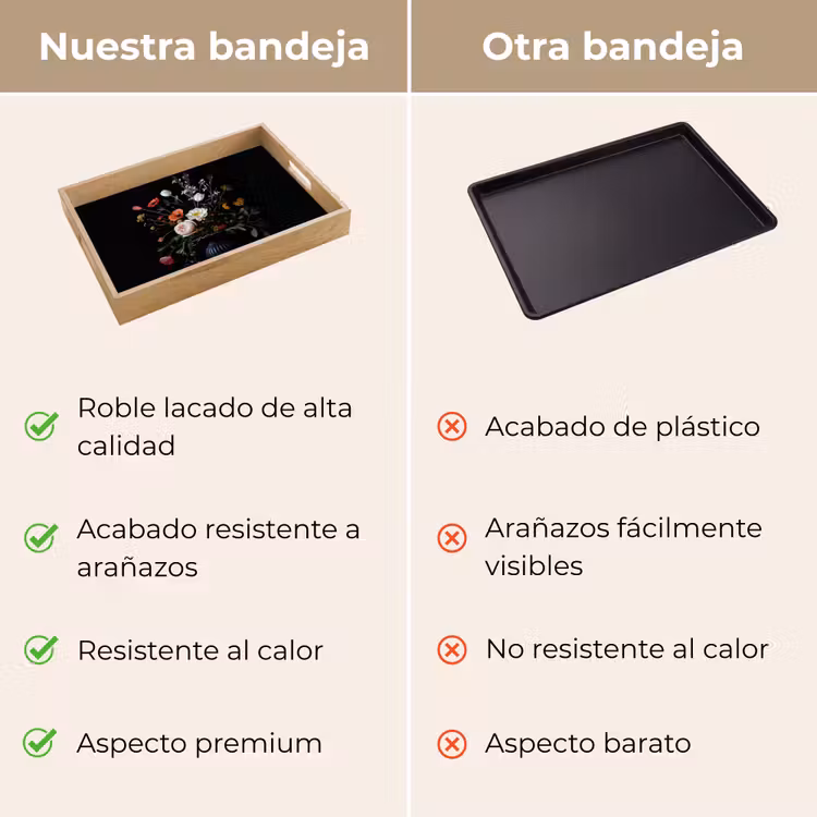 Bandeja - Arreglo floral - Jarrón - Negro — 9