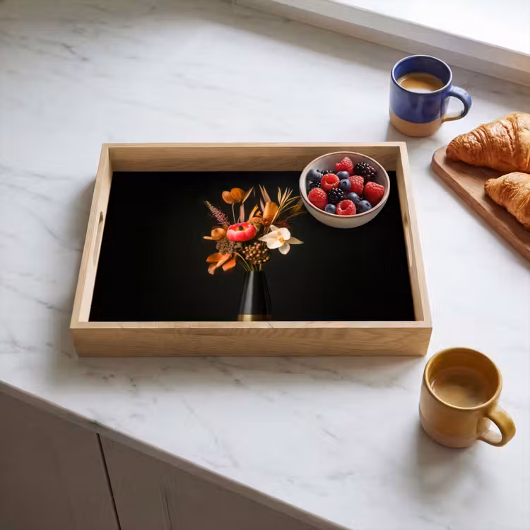 Bandeja - Bouquet - Naranja - Oro - florero — 3