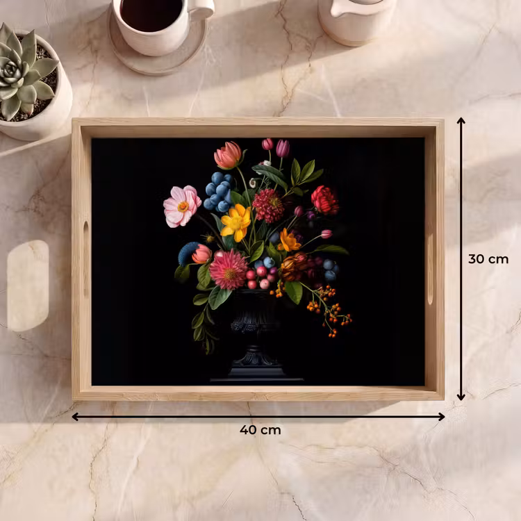 Bandeja - Flores - Alegre - Jarrón — 7
