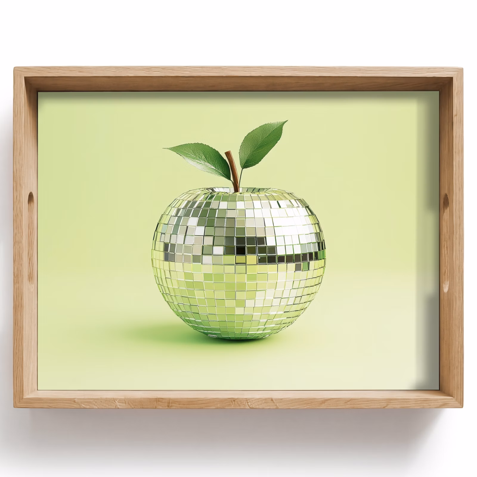 Bandeja - Verde - Disco - Decoración - Manzana — 1