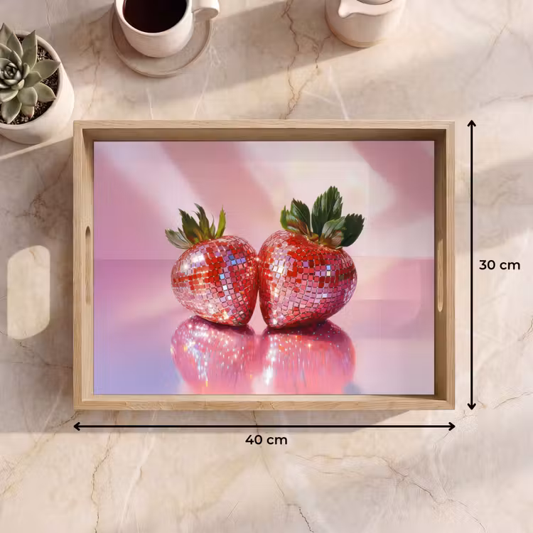 Bandeja - Disco - Fruta - Purpurina - Fresa — 7