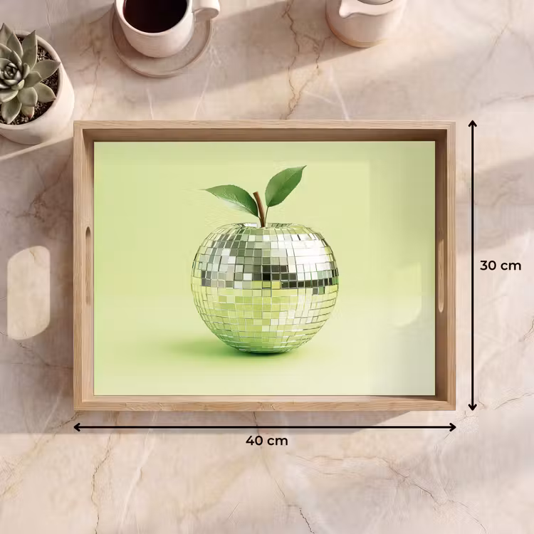 Bandeja - Verde - Disco - Decoración - Manzana — 7