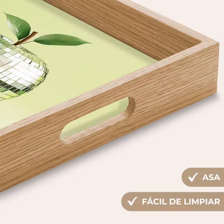 Bandeja - Verde - Disco - Decoración - Manzana — 8