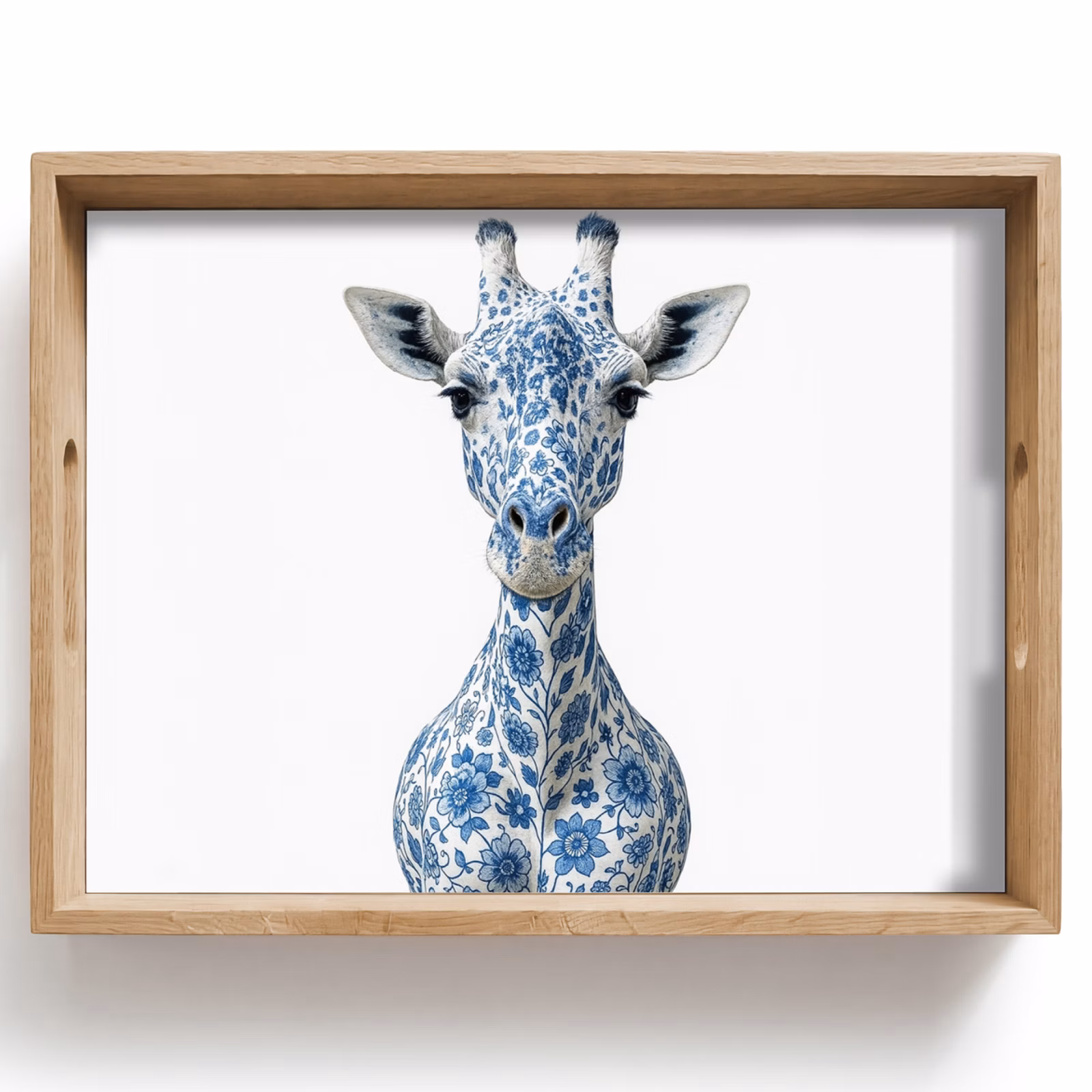 Bandeja - Jirafa - Azul de Delft - Animales - Minimalista — 1