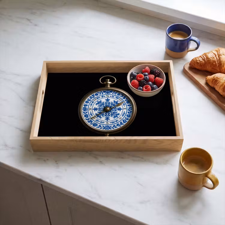 Bandeja - Brújula - Azul de Delft - Negro — 3