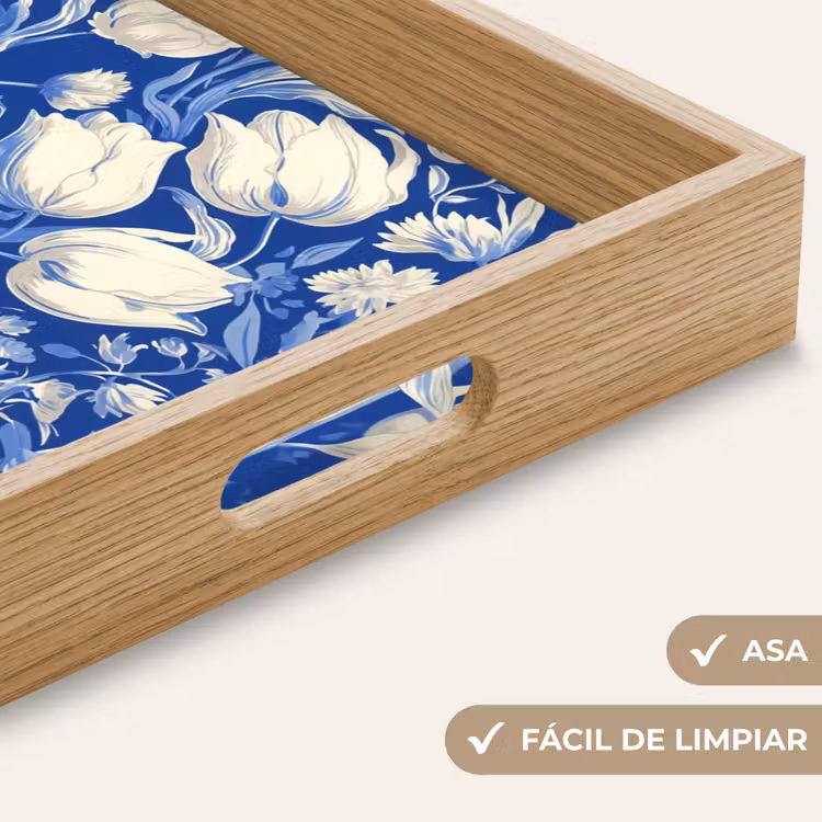 Bandeja - Flores - Azul de Delft - Patrón - Tulipán — 8