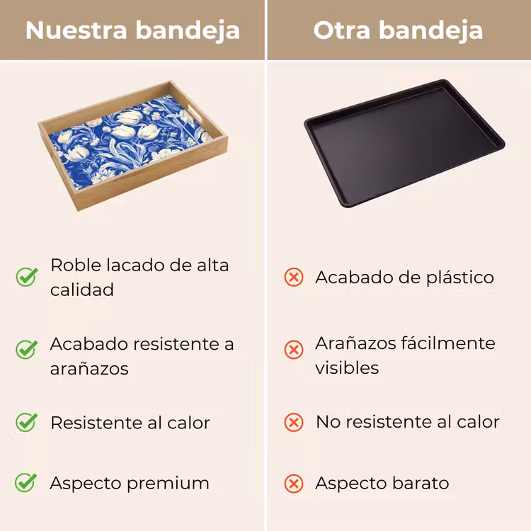 Bandeja - Flores - Azul de Delft - Patrón - Tulipán — 9
