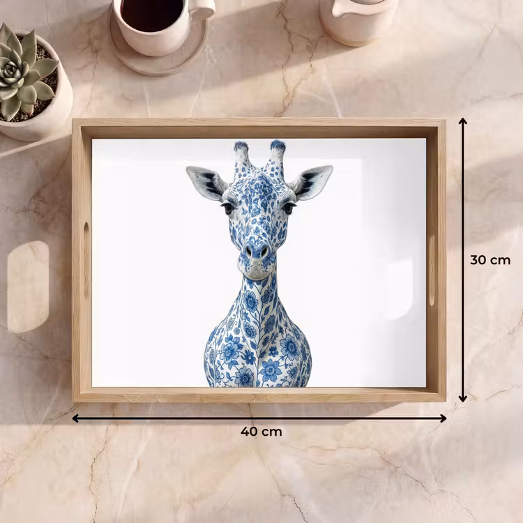 Bandeja - Jirafa - Azul de Delft - Animales - Minimalista — 7