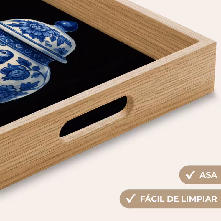 Bandeja - Maceta - Azul de Delft - Flores — 8