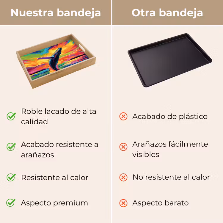 Bandeja - Atardecer - Ballena - Pintado - Colorido — 9