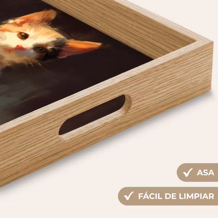Bandeja - Gato - Pintado - Artístico - Blanco — 8