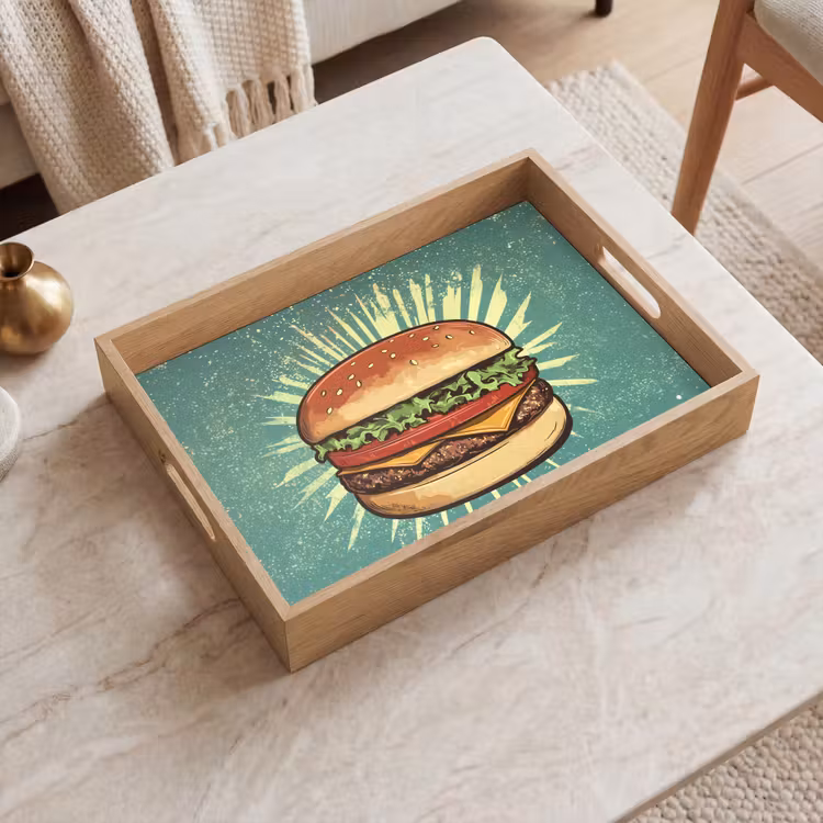 Bandeja - Hamburguesa - Ilustración - Lechuga - Queso — 2