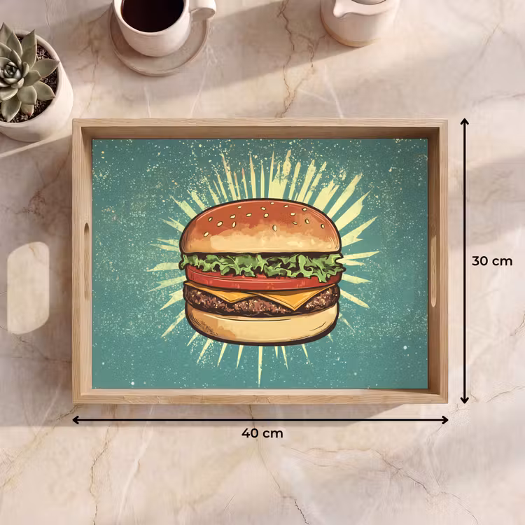 Bandeja - Hamburguesa - Ilustración - Lechuga - Queso — 7