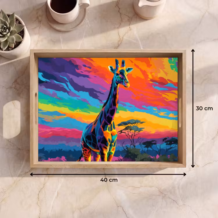 Bandeja - Jirafa - Sabana - Aire - Coloreado — 7