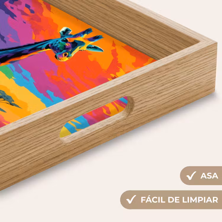 Bandeja - Jirafa - Sabana - Aire - Coloreado — 8