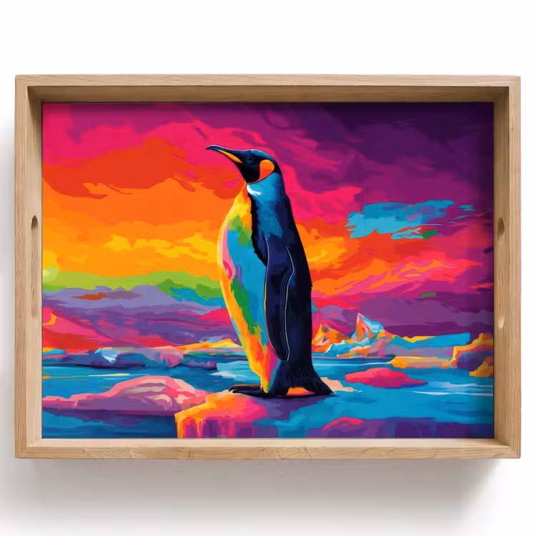 Bandeja - Témpano de hielo - Pingüino - Abstracto - Cielo — 1