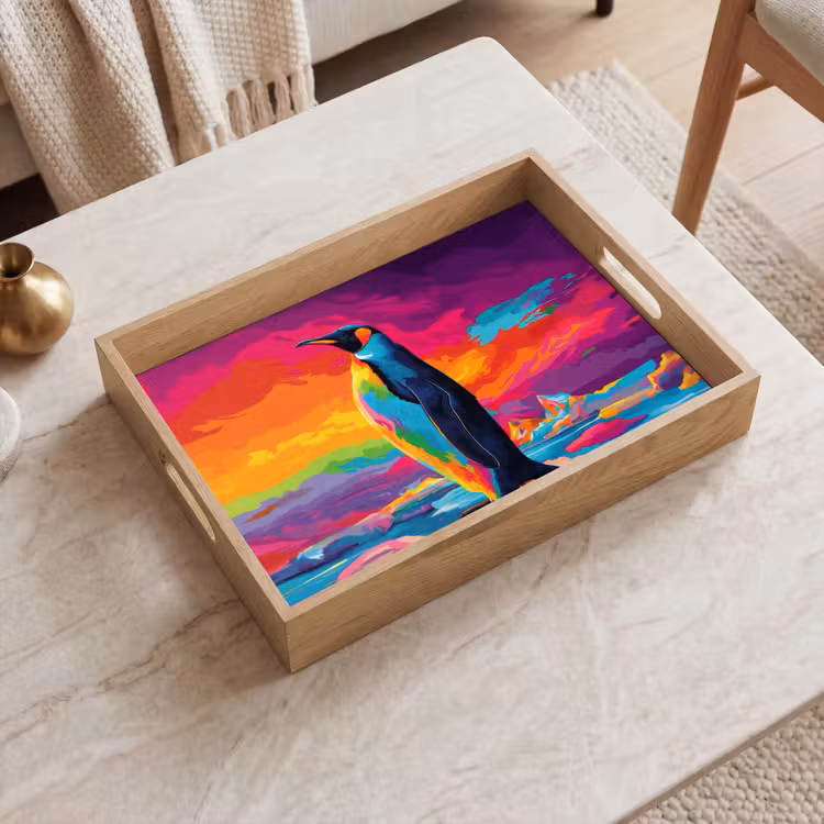 Bandeja - Témpano de hielo - Pingüino - Abstracto - Cielo — 2