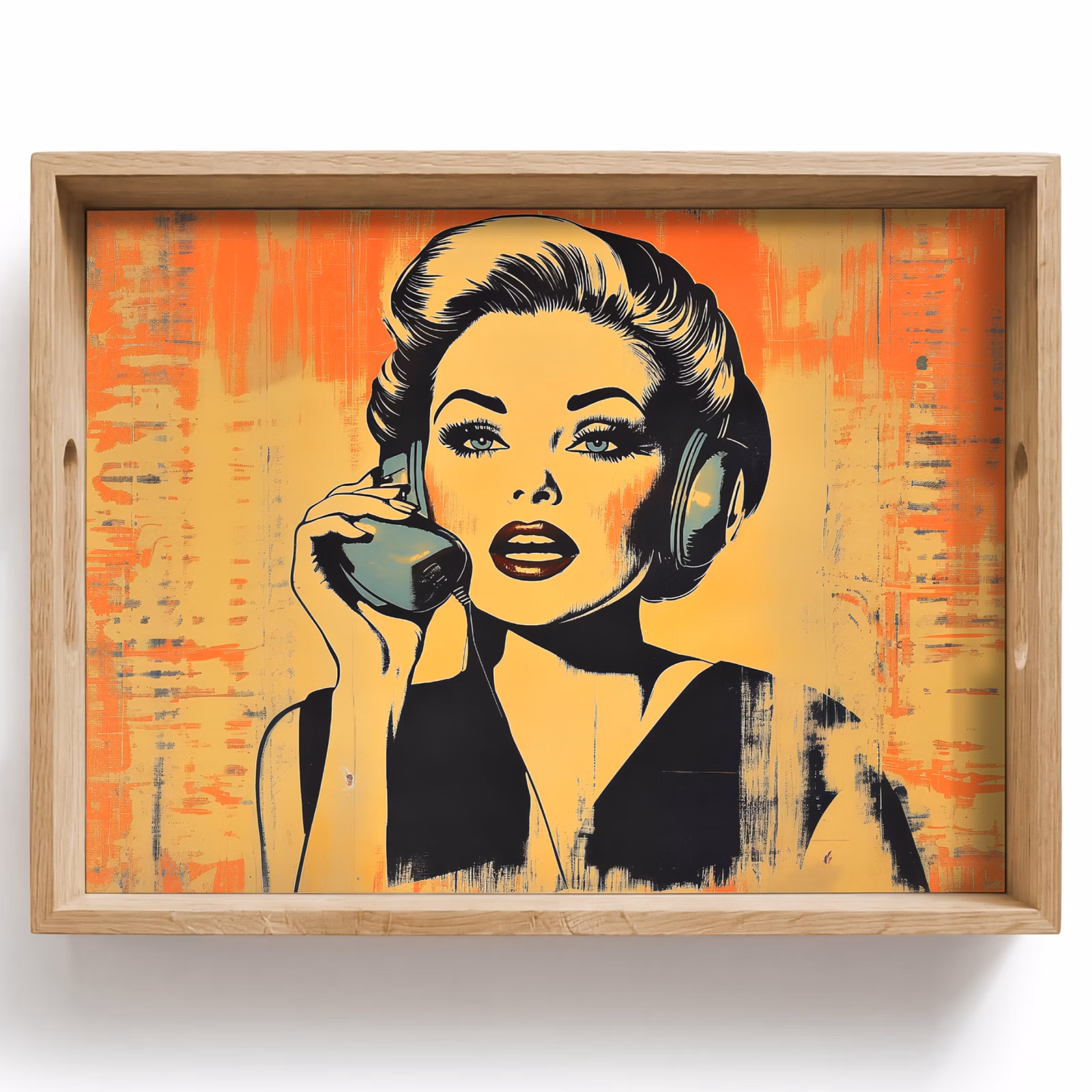 Bandeja - Retro - Mujer - Auriculares - Naranja — 1
