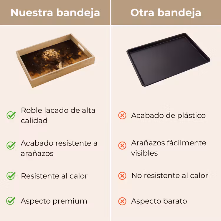 Bandeja - León - Pintado - Abstracto - Oro — 9