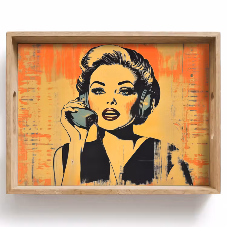 Bandeja - Retro - Mujer - Auriculares - Naranja — 1