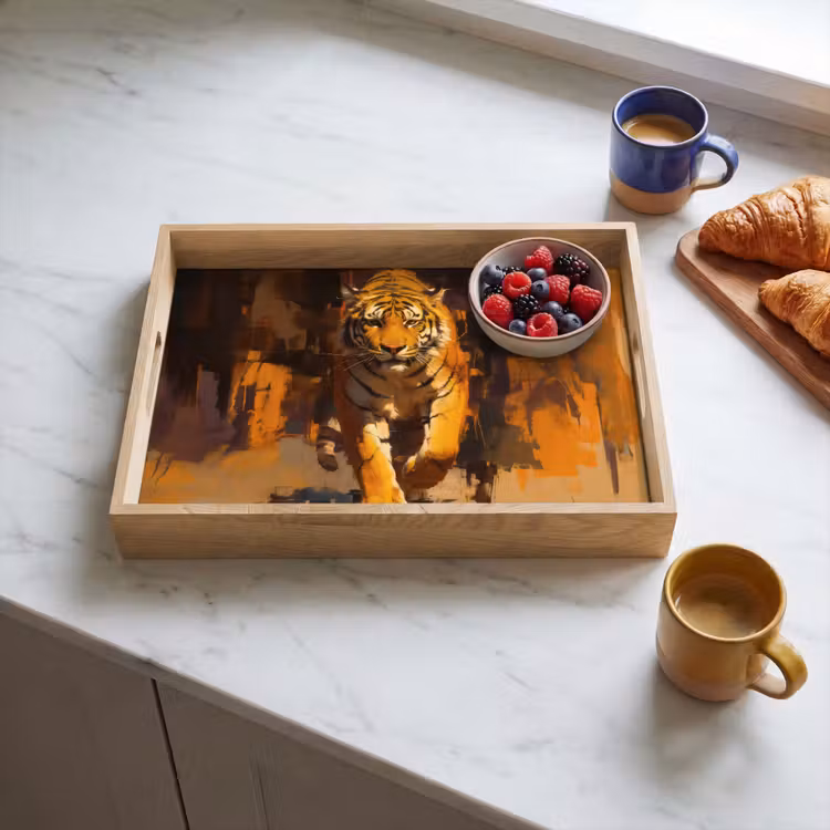 Bandeja - Tigre - Pintado - Naranja - Pinceladas — 3