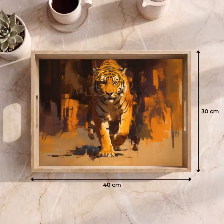 Bandeja - Tigre - Pintado - Naranja - Pinceladas — 7