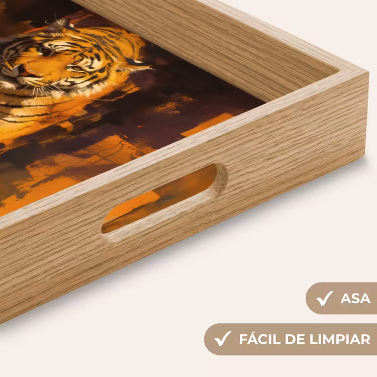 Bandeja - Tigre - Pintado - Naranja - Pinceladas — 8