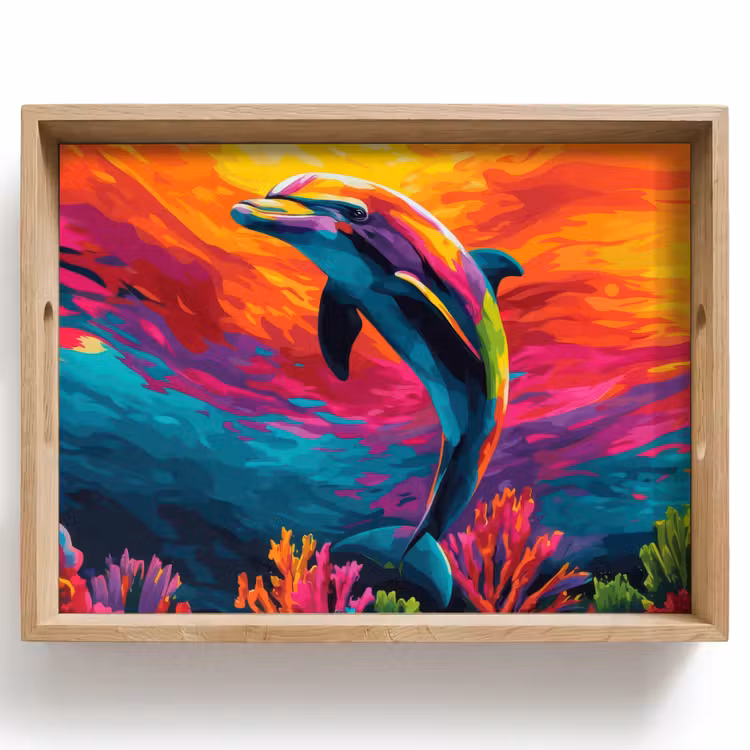 Bandeja - Delfín - Colorido - Océano - Coral — 1