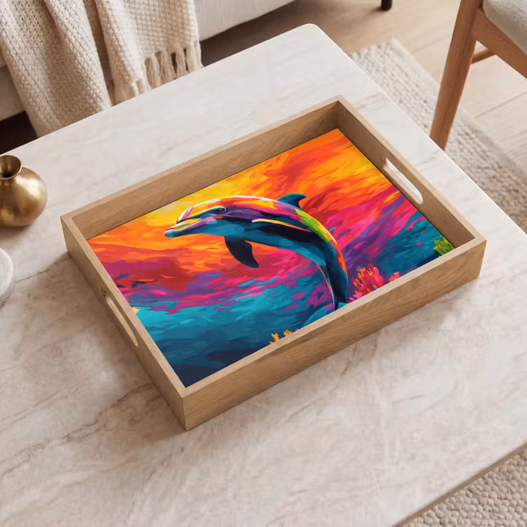 Bandeja - Delfín - Colorido - Océano - Coral — 2